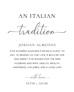 QSC-WHT-7-B3258 - QUINN SCRIPT - WHITE - ITALIAN TRADITION SIGN - 8" x 10": QSC-WHT-7-B3258 - QUINN SCRIPT - WHITE - ITALIAN TRADITION SIGN