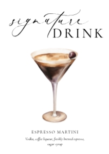 ELE-WHT-7-B3261 - ELLESMERE - WHITE - SIGNATURE DRINK SIGN - A4: ELE-WHT-7-B3261 - ELLESMERE - WHITE - SIGNATURE DRINK SIGN