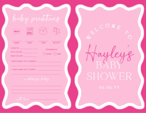 WAV-HPK-10-B3108 - WAVE - HOT PINK - BABY SHOWER GAMES BOOKLET - LETTER: WAV-HPK-10-B3108 - WAVE - HOT PINK - BABY SHOWER GAMES BOOKLET
