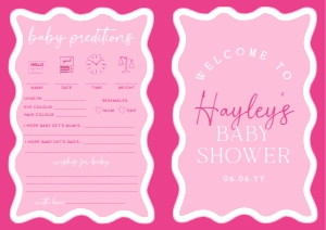 WAV-HPK-10-B3108 - WAVE - HOT PINK - BABY SHOWER GAMES BOOKLET - A4: WAV-HPK-10-B3108 - WAVE - HOT PINK - BABY SHOWER GAMES BOOKLET
