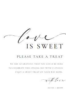 ELE-WHT-7-B3275 - ELLESMERE - WHITE - LOVE IS SWEET SIGN - 5" x 7": ELE-WHT-7-B3275 - ELLESMERE - WHITE - LOVE IS SWEET SIGN