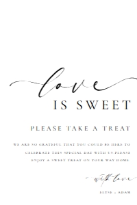 ELE-WHT-7-B3275 - ELLESMERE - WHITE - LOVE IS SWEET SIGN - 4" x 6": ELE-WHT-7-B3275 - ELLESMERE - WHITE - LOVE IS SWEET SIGN