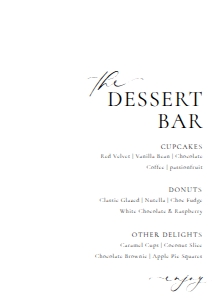 ELE-WHT-7-B3274 - ELLESMERE - WHITE - DESSERT BAR SIGN - A4: ELE-WHT-7-B3274 - ELLESMERE - WHITE - DESSERT BAR SIGN