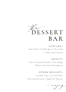 ELE-WHT-7-B3274 - ELLESMERE - WHITE - DESSERT BAR SIGN - 5" x 7": ELE-WHT-7-B3274 - ELLESMERE - WHITE - DESSERT BAR SIGN