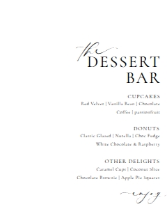 ELE-WHT-7-B3274 - ELLESMERE - WHITE - DESSERT BAR SIGN - 8" x 10": ELE-WHT-7-B3274 - ELLESMERE - WHITE - DESSERT BAR SIGN