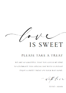 ELE-WHT-7-B3275 - ELLESMERE - WHITE - LOVE IS SWEET SIGN - A4: ELE-WHT-7-B3275 - ELLESMERE - WHITE - LOVE IS SWEET SIGN