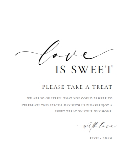 ELE-WHT-7-B3275 - ELLESMERE - WHITE - LOVE IS SWEET SIGN - 8" x 10": ELE-WHT-7-B3275 - ELLESMERE - WHITE - LOVE IS SWEET SIGN