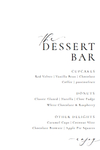 ELE-WHT-7-B3274 - ELLESMERE - WHITE - DESSERT BAR SIGN - 4" x 6": ELE-WHT-7-B3274 - ELLESMERE - WHITE - DESSERT BAR SIGN