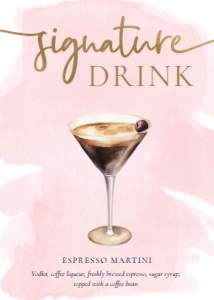 WAT-PNK-7-B3304 - WATERCOLOUR - PINK GOLD - SIGNATURE DRINKS SIGN - 5" x 7": WAT-PNK-7-B3304 - WATERCOLOUR - PINK GOLD - SIGNATURE DRINKS SIGN