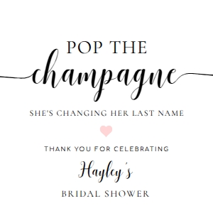 LEY-WHT-6-B3312 - LEYTON SCRIPT - WHITE - POP THE CHAMPAGNE TAG - 2.5" x 2.5": LEY-WHT-6-B3312 - LEYTON SCRIPT - WHITE - POP THE CHAMPAGNE TAG
