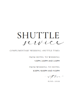 ELE-WHT-7-B3322 - ELLESMERE - WHITE - SHUTTLE SERVICE SIGN - 18" x 24": ELE-WHT-7-B3322 - ELLESMERE - WHITE - SHUTTLE SERVICE SIGN