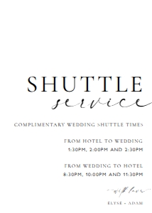ELE-WHT-7-B3322 - ELLESMERE - WHITE - SHUTTLE SERVICE SIGN - 5" x 7": ELE-WHT-7-B3322 - ELLESMERE - WHITE - SHUTTLE SERVICE SIGN