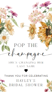 MEW-WHT-6-B3358 - MEWS FLORAL - WHITE - POP THE CHAMPAGNE TAG - 2" x 3.5": MEW-WHT-6-B3358 - MEWS FLORAL - WHITE - POP THE CHAMPAGNE TAG