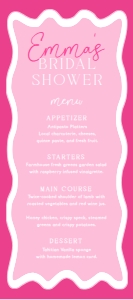 WAV-HPK-12-B3360 - WAVE - HOT PINK - MENU - 4" x 9": WAV-HPK-12-B3360 - WAVE - HOT PINK - MENU