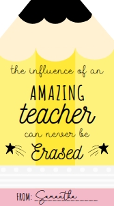 PNC-YEL-6-B3366 - PENCIL - YELLOW - TEACHER APPRECIATION TAG - 5cm x 9cm: PNC-YEL-6-B3366 - PENCIL - YELLOW - TEACHER APPRECIATION TAG