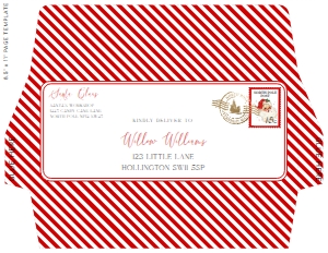 STR-RED-17-B3374 - STRIPE - RED - CHRISTMAS ENVELOPE - LETTER: STR-RED-17-B3374 - STRIPE - RED - CHRISTMAS ENVELOPE