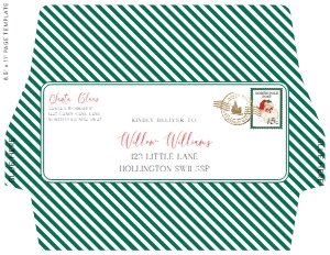 STR-GRW-17-B3374 - STRIPE - GREEN WHITE - CHRISTMAS ENVELOPE - LETTER: STR-GRW-17-B3374 - STRIPE - GREEN WHITE - CHRISTMAS ENVELOPE