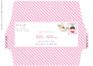 STR-PNK-17-B3376 - STRIPE - PINK - ELF CHRISTMAS ENVELOPE - A4: STR-PNK-17-B3376 - STRIPE - PINK - ELF CHRISTMAS ENVELOPE