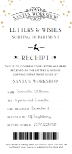 SAW-WHT-24-B3380 - SANTAS WORKSHOP - WHITE - LETTER TO SANTA RECEIPT - DL: SAW-WHT-24-B3380 - SANTAS WORKSHOP - WHITE - LETTER TO SANTA RECEIPT