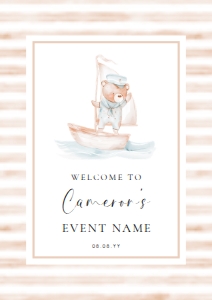 SBR-TAN-3-B3388 - SAILOR BEAR - TAN - WELCOME SIGN - A1: SBR-TAN-3-B3388 - SAILOR BEAR - TAN - WELCOME SIGN