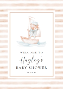 SBR-TAN-3-B3388 - SAILOR BEAR - TAN - WELCOME SIGN - A2: SBR-TAN-3-B3388 - SAILOR BEAR - TAN - WELCOME SIGN