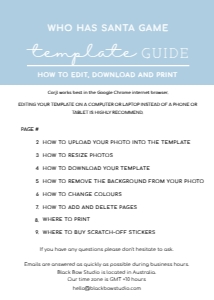 Who Has Santa - Printing & Download Guide - Tips: MER-WHT-10-B3403 - MERRIMENT - WHITE - WHO HAS SANTA GAME