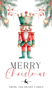 MCH-WHT-6-B3412 - MAGICAL CHRISTMAS - WHITE - NUTCRACKER CHRISTMAS TAG - 5cm x 9cm: MCH-WHT-6-B3412 - MAGICAL CHRISTMAS - WHITE - NUTCRACKER CHRISTMAS TAG