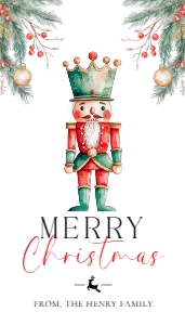 MCH-WHT-6-B3412 - MAGICAL CHRISTMAS - WHITE - NUTCRACKER CHRISTMAS TAG - 2" x 3.5": MCH-WHT-6-B3412 - MAGICAL CHRISTMAS - WHITE - NUTCRACKER CHRISTMAS TAG