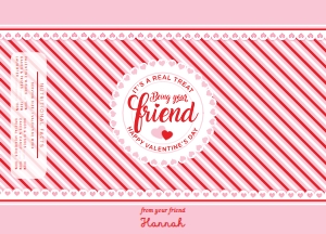 VAL-RPK-6-B3438 - VALENTINE - RED PINK - REAL TREAT VALENTINE'S DAY WRAPPER - 9cm x 12.5cm: VAL-RPK-6-B3438 - VALENTINE - RED PINK - REAL TREAT VALENTINE'S DAY WRAPPER