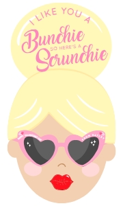VAL-MLT-6-B3441 - VALENTINE - MULTI - SCRUNCHIE HEAD TAG - 4.5" x 7.5": VAL-MLT-6-B3441 - VALENTINE - MULTI - SCRUNCHIE HEAD TAG