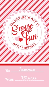 VAL-RPK-6-B3445 - VALENTINE - RED PINK - SMORE FUN TAG - 2" x 3.5": VAL-RPK-6-B3445 - VALENTINE - RED PINK - SMORE FUN TAG