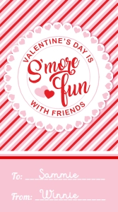 VAL-RPK-6-B3445 - VALENTINE - RED PINK - SMORE FUN TAG - 5cm x 9cm: VAL-RPK-6-B3445 - VALENTINE - RED PINK - SMORE FUN TAG