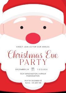 SAN-RED-1-B3453 - SANTA - RED - CHRISTMAS PARTY INVITATION - A6: SAN-RED-1-B3453 - SANTA - RED - CHRISTMAS PARTY INVITATION
