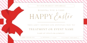 STR-PNK-14-B3478 - STRIPE - PINK - EASTER GIFT TAG GIFT CERTIFICATE - 4" x 8": STR-PNK-14-B3478 - STRIPE - PINK - EASTER GIFT TAG GIFT CERTIFICATE