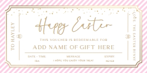 PAN-PNK-14-B3122 - PAINTLY - PINK GOLD - EASTER GIFT CERTIFICATE - 4" x 8": PAN-PNK-14-B3122 - PAINTLY - PINK GOLD - EASTER GIFT CERTIFICATE