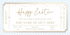 PAN-BLU-14-B3122 - PAINTLY - BLUE GOLD - EASTER GIFT CERTIFICATE - 4" x 8": PAN-BLU-14-B3122 - PAINTLY - BLUE GOLD - EASTER GIFT CERTIFICATE