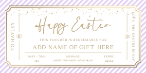 PAN-PUR-14-B3122 - PAINTLY - PURPLE GOLD - EASTER GIFT CERTIFICATE - 4" x 8": PAN-PUR-14-B3122 - PAINTLY - PURPLE GOLD - EASTER GIFT CERTIFICATE