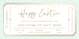 PAN-GRE-14-B3122 - PAINTLY - GREEN GOLD - EASTER GIFT CERTIFICATE - 4" x 8": PAN-GRE-14-B3122 - PAINTLY - GREEN GOLD - EASTER GIFT CERTIFICATE