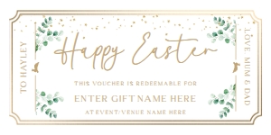 FER-GRE-14-B3481 - FERRAS - GREEN - EASTER GIFT CERTIFICATE - 4" x 8": FER-GRE-14-B3481 - FERRAS - GREEN - EASTER GIFT CERTIFICATE