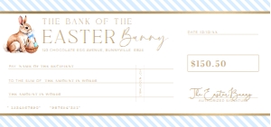 STR-BLU-14-B3483 - STRIPE - BLUE - EASTER CHEQUE CERTIFICATE - DL: STR-BLU-14-B3483 - STRIPE - BLUE - EASTER CHEQUE CERTIFICATE
