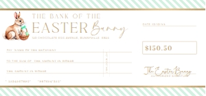 STR-GRE-14-B3483 - STRIPE - GREEN - EASTER CHEQUE CERTIFICATE - DL: STR-GRE-14-B3483 - STRIPE - GREEN - EASTER CHEQUE CERTIFICATE