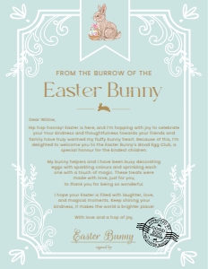 EAS-EGB-24-B3487 - EASTER - EGG BLUE - LETTER FROM THE EASTER BUNNY - 8.5" x 11": EAS-EGB-24-B3487 - EASTER - EGG BLUE - LETTER FROM THE EASTER BUNNY