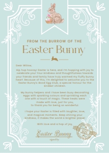 EAS-EGB-24-B3487 - EASTER - EGG BLUE - LETTER FROM THE EASTER BUNNY - 5" x 7": EAS-EGB-24-B3487 - EASTER - EGG BLUE - LETTER FROM THE EASTER BUNNY