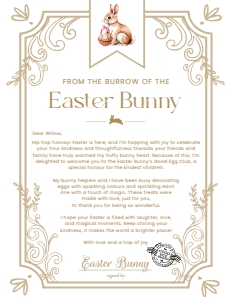 EAS-WHT-24-B3487 - EASTER - WHITE - LETTER FROM THE EASTER BUNNY - 8.5" x 11": EAS-WHT-24-B3487 - EASTER - WHITE - LETTER FROM THE EASTER BUNNY