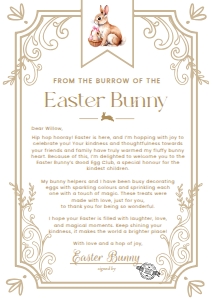 EAS-WHT-24-B3487 - EASTER - WHITE - LETTER FROM THE EASTER BUNNY - 5" x 7": EAS-WHT-24-B3487 - EASTER - WHITE - LETTER FROM THE EASTER BUNNY