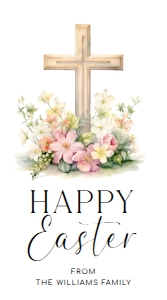 EAS-WHT-6-B3488 - EASTER - WHITE - CROSS EASTER TAG - 5cm x 9cm: EAS-WHT-6-B3488 - EASTER - WHITE - CROSS EASTER TAG