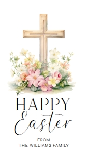 EAS-WHT-6-B3488 - EASTER - WHITE - CROSS EASTER TAG - 2" x 3.5": EAS-WHT-6-B3488 - EASTER - WHITE - CROSS EASTER TAG