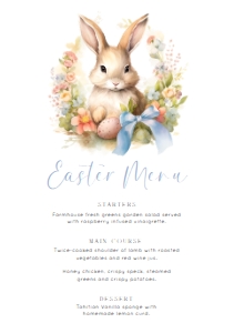 EAS-WHT-12-B3516 - EASTER - WHITE - MENU - A5: EAS-WHT-12-B3516 - EASTER - WHITE - MENU