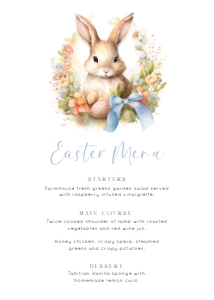 EAS-WHT-12-B3516 - EASTER - WHITE - MENU - 5" x 7": EAS-WHT-12-B3516 - EASTER - WHITE - MENU