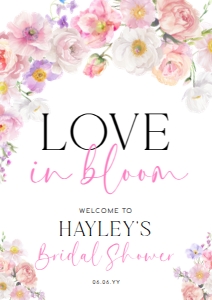 ELO-WHT-3-B3543 - ELOISE - WHITE - LOVE IN BLOOM WELCOME SIGN - A1: ELO-WHT-3-B3543 - ELOISE - WHITE - LOVE IN BLOOM WELCOME SIGN